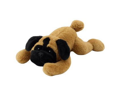 Plyšová Hračka Mazlíček Pes Mops Ležící Hnědý 40 cm