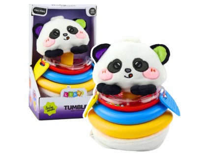Panda Tumbler Sensoryční Hračka Pyramida Chrastítko Kousátka