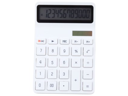 Kalkulačka Kancelářská Školní 12-místný LCD Displej Solární Bílá