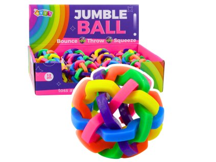 Barevný Gumový Splétaný Míč - Smyslová Hračka 7,5 cm