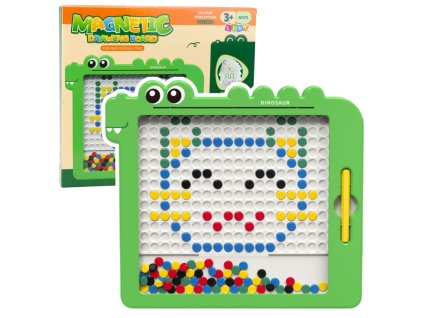 Magnetická tabulka Mozaika Skládačka Dino Zelený Karty 20 Vzorů