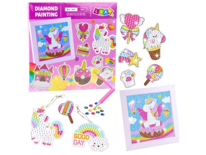 Sada Kreativní Diamantová Mozaika Přívěsky Jednorožci Barevné