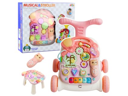 Edukativní Chodítko Interaktivní Stolek Panel 5v1 Růžový