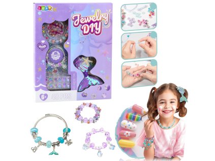 Sada Krásy Šperky Náramek Korálky Spinka Mořský Ocas 48 ks