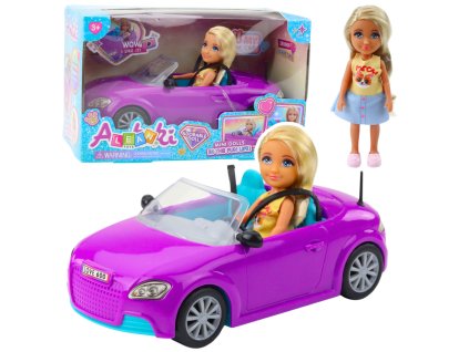 Set Mini Panenka Ankiki Auto Kabriolet Fialový