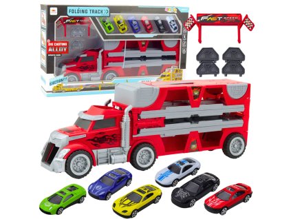 Sada Skládací Nákladní Auto S Dostihovou Dráhou 6 Auteček