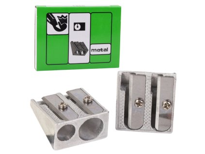 Dvojitá kovová ořezávátka na tlusté a tenké pastelky