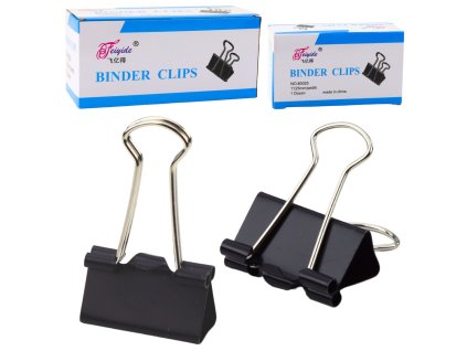 Univerzální Sada Černých Kancelářských Klipsů 25mm 12 ks