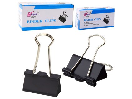 Sada Univerzální Kancelářské Klipy Ocel Pružinová Černé 32mm 12ks
