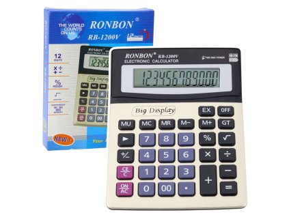 Kancelářská Kalkulačka Ronbon RB-1200V Velký Displej 12-Místný