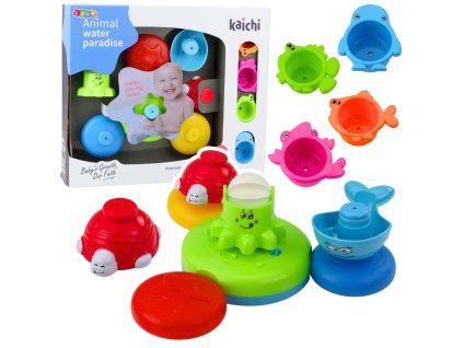 Sada Interaktivní Hračka do Koupele Fontána Zvířátka Kelímky