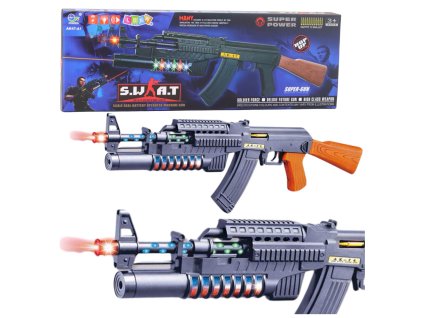 Dětská hračka samopal AK-47 s LED světly a zvukovými efekty