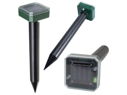 Solární Odpuzovač Krtků Hlodavců Vibrace Zvukové 370m²