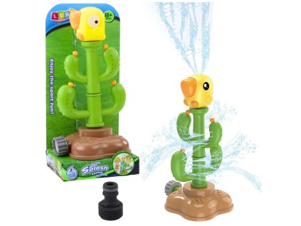 Vodní Hračka Kaktus s Papouškem Otáčející se 360° Zelený