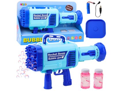 Velká Elektrická Pistole na Bubliny 64 Otvorů Modrá