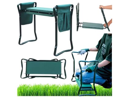 Zahradní Klekačka Stolička Skládací S Organizérem 3v1