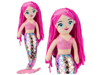 Plyšová Mořská Panna Mazlíček Holografický Ocas Růžová 48 cm