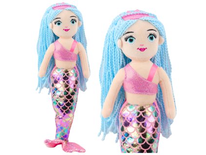 Plyšová Mořská Panna Mazlíček Holografický Ocas Růžovo-Modrá 48cm