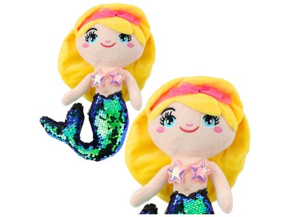 Plyšová Mořská Panna s Flitrovým Ocasem Zelená 30cm