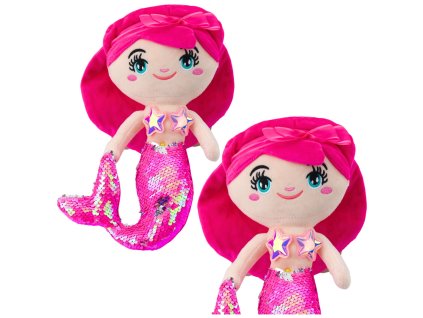 Růžová Plyšová Mořská Panna S Flitrovým Ocasem 30 cm