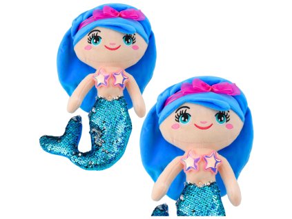 Plyšová Mořská Panna Mazlíček Kosatkový Ocas v Flitrech Modrý 30cm