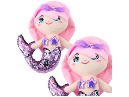Plyšová Mořská Panna Mazlíček Ocas Se Třpytkami Dvoubarevný Fialový 28cm