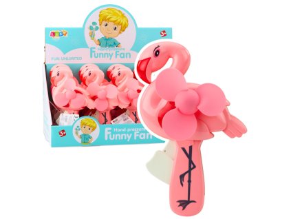 Mechanický Růžový Flaming Ruční Ventilátor pro Děti