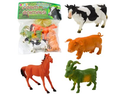 Sada Figurka Zvířata Hospoda Zemědělská Koza Kůň Kráva Prase 4ks.