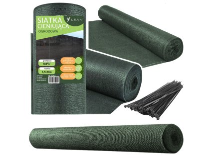 Zelená Zástěna na Plot Stínící síť 1,5 x 10 m 140g/m²