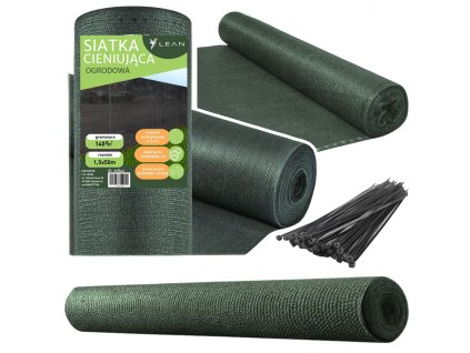 Zastiňovací Síť na Plot Maskující Zelená 1,5M x 50M 140g/m²