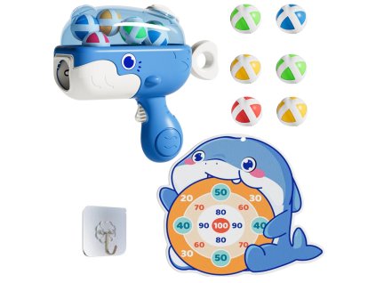 Pistole na kuličky se suchým zipem a textilním terčem Velryba Modrá