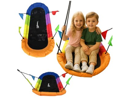 Zahradní Houpačka Čapí Hnízdo Obdélníková Barevná 167 x 75cm