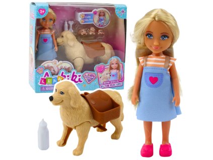 Sada Mini Panenka Ankiki Pes S Taškou Štěňátka Kost