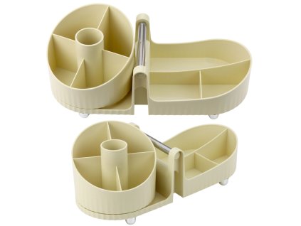 Bežový Otočný Organizér na Kosmetiku a Kancelářské Potřeby