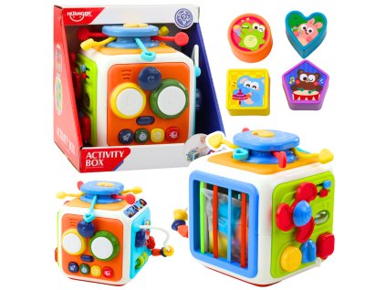 Interaktivní Edukační Kostka Sorter Sensorická Zvuky Barevná
