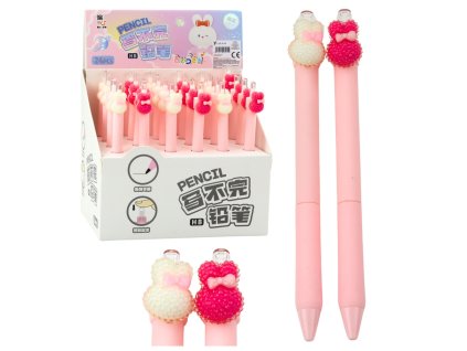 Automatická Tužka s Ozdobným Králíčkem Růžová 15cm