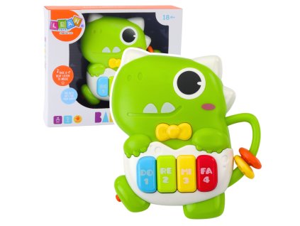 Mini Pianinko pro Děti Dinosaurus Zelený Světla Zvuky