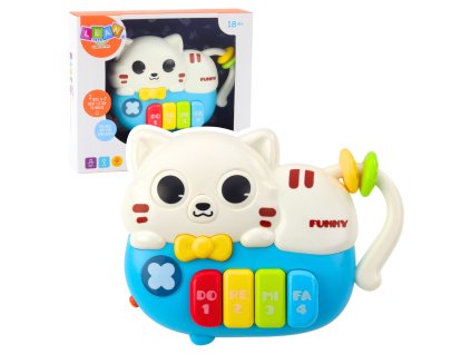 Mini Pianinko Pro Malé Děti Kočka Modrá Světla Zvuky