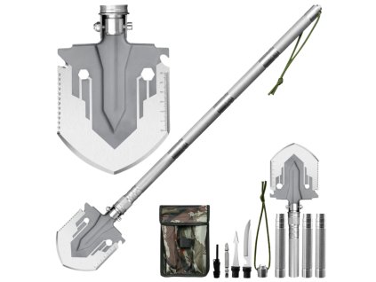 Vojenská polní lopatka 16v1, taktické nástroje pro přežití, nůž, křesadlo, sekáč