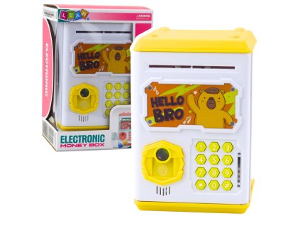 Elektronický Trezor Bankomat Pokladnička na PIN pro Děti Kapybara Žlutý