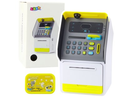 Bankomat Trezor Pokladnička s PIN Kódem a Bankovní Kartou Žlutá