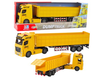 Zvedací Transportní Nákladní Auto s Návěsem Světla Zvuky Žluté