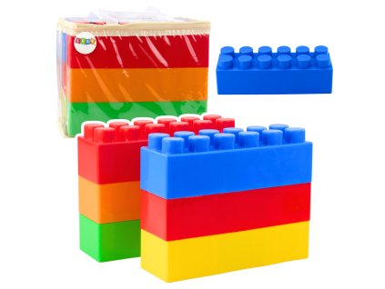 Sada Velké Konstrukční Kostky v Tašce Barevné 28,5x9x9 cm 6ks