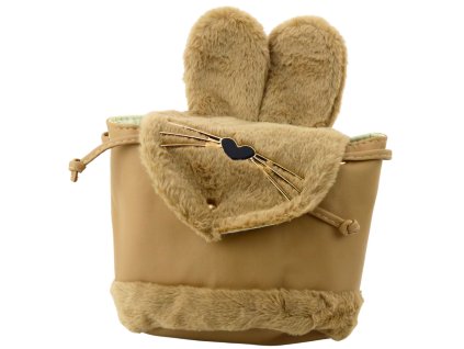 Dětský Plyšový Batoh Uši Nastavitelný Popruh Béžový 22cm 4L