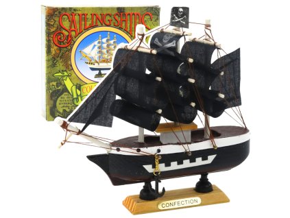 Dekorativní sběratelský model pirátské plachetnice Černý 16x15cm