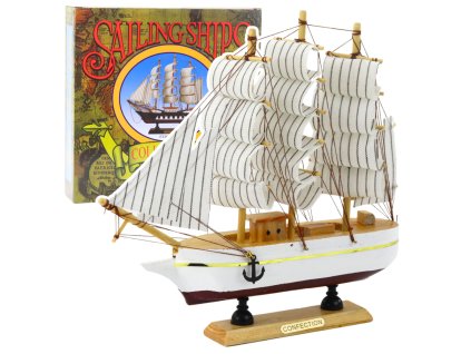 Dekorativní sběratelský model trojstěžníku 24x23 cm bílý