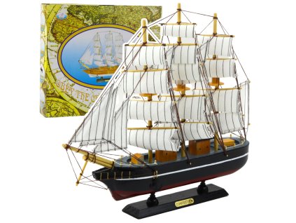 Dekorační sběratelský model trojstěžňové plachetnice Černá 39x36cm