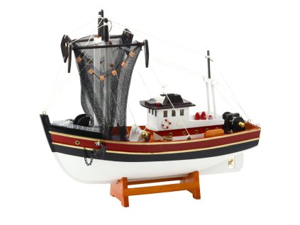 Dekorativní Sběratelský Model Rybolovného Kuteru s Rybářskou Síťí 38x31cm