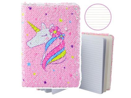 Sešit Poznámkový Blok V Linkách Dvoubarevné Flitry Jednorožec A5 80 Listů