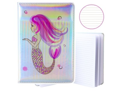 Sešit poznámkový v linii Mořská panna holografický A5 80 listů